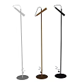 Modern Sleek Floor Lamp with Adjustable Arm Metal Finish and Minimalist Design