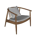 Modern Wooden Armchair With Light Cushion Comfortable Backrest Curved Armrests And Simple Design