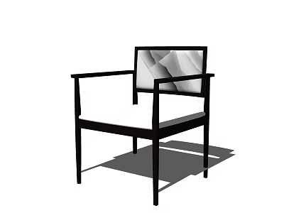 Modern Leisure Accent Chair With Textured Upholstered Back And Wooden Frame Design 3d model