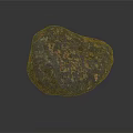 Natural Irregular Stone With Dark Surface And Copper Spots On Reflective Background