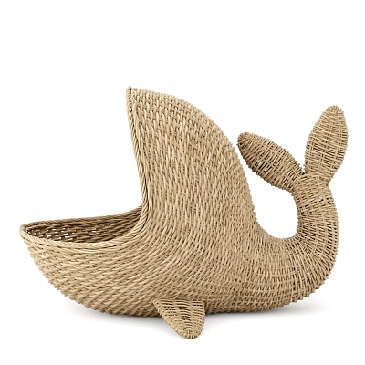 Modern Basket Bamboo Whale 3d model