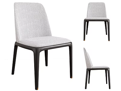 Modern Leisure Chair With Gray Fabric Upholstery And Black Legs Design View 3d model