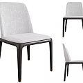 Modern Leisure Chair With Gray Fabric Upholstery And Black Legs Design View