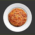 Delicious Spaghetti With Red Sauce Served On White Ceramic Plate