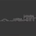 Gray Tabletop Scenery Model Components Including Steps Platforms And Bridges