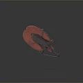 Red Beetle With Shiny Exoskeleton Detailed Texture And Long Legs On Dark Background