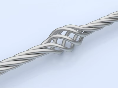 Twisted Metal Cable With Intricate Intertwined Structure And Design 3d model