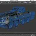 Camouflaged Military Tank With Metal Cage Armor Multi Wheel Design And Top Machine Gun