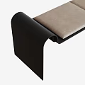 Modern Sofa Bench With Sleek Black Frame And Beige Cushioned Seat Design