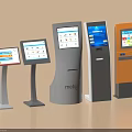 Smart Self Service Machines with Various Designs Touch Screens and Interfaces 3d model