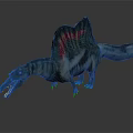 Spinosaurus Dinosaur Model With Gray Green Body Red Sail And Standing Pose