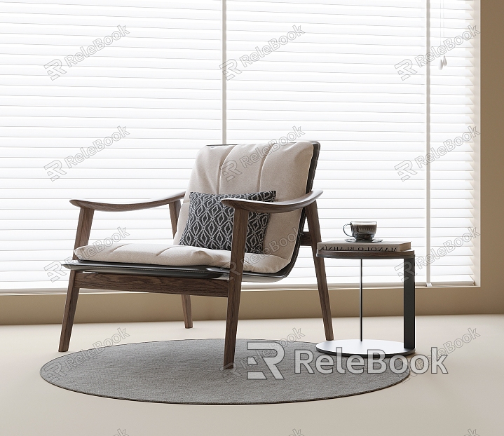 Modern Leisure Chair Round Carpet Side Corner model