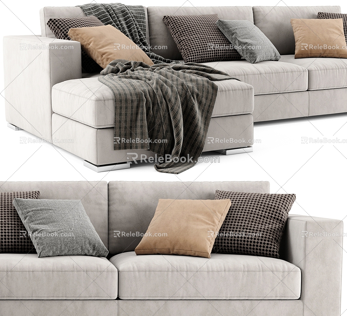 Casual Sofa Combination Casual Sofa Living Room Sofa Multi-Person Sofa Pillow Pillow Home Furniture Simple 3d model