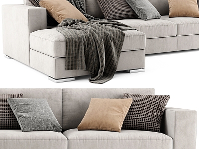 Casual Sofa Combination Casual Sofa Living Room Sofa Multi-Person Sofa Pillow Home Furniture Simple 3d model