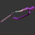 Purple Organ Structure With Hair Follicles And DNA Strand 3D Rendering