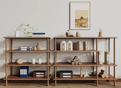 New Chinese-style Storage Rack 3d model