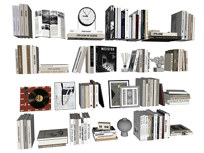 Book Combination Wall Hanging Bookshelf Book Ornaments 3d model