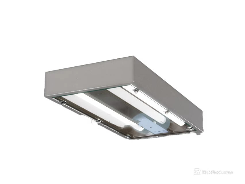 Slim Modern Kitchen Appliance Built in LED Lighting Square Silver Fixture 3d model