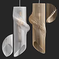 Elegant Modern Chandeliers With Unique Spiral Striped Design And White Gold Tones