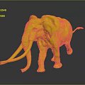 Lifelike Elephant With Long White Tusks And Brown Skin Standing