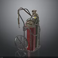 Portable Wheeled Gas Cylinder Apparatus With Hose And Control Valves