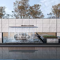 Modern Water Feature Wall With Flowing Water And Reflective Pool Design