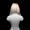 Game Movie Character With Long Wavy Blonde Hair In 3D Render On Black Background