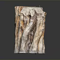 Rustic Wood And Stone Stump Shaped Decorative Base With Natural Texture And Earthy Tones