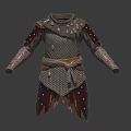 Medieval Armor Clothes With Chainmail Mesh Leather Sleeves And Studded Shoulders