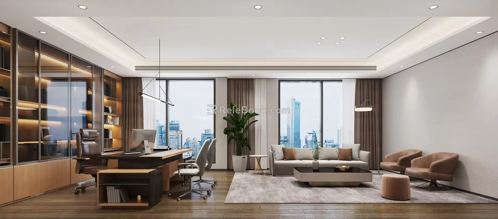 Modern Office Manager Room 3d model