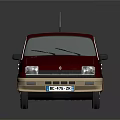 Red Vintage Compact Car With Two Tone Body And Classic Design Elements 3d model