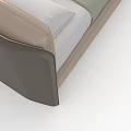 Modern Double Bed With Leather Headboard And Soft Neutral Tones Pillows Design 3d model