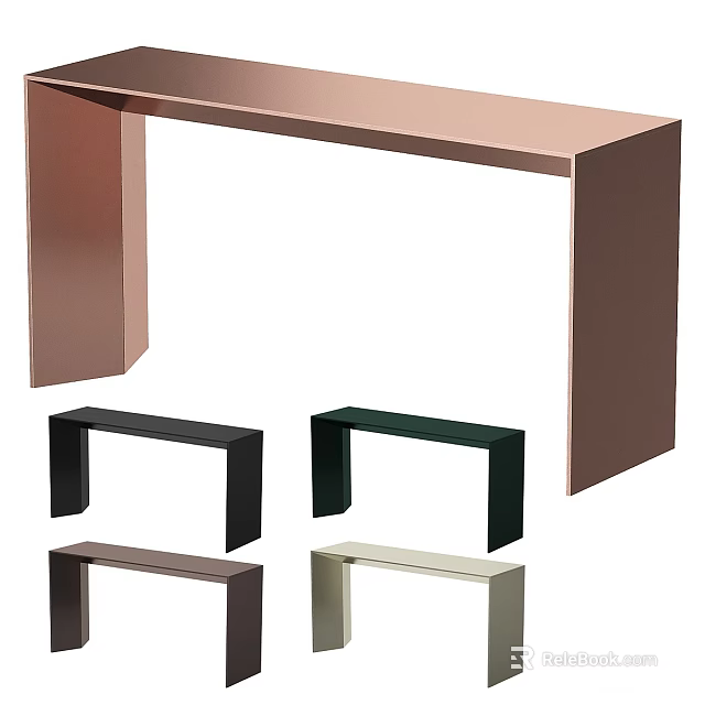 Sleek Modern Entryway Console Tables With Multiple Color Options And Metal Frames 3d model