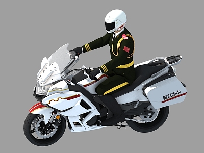 State Guest Motorcycle Armed Police 3d model