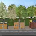 Public Park Waste Bins With Different Colors For Recycling And Classification