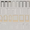 Architectural Components With Different Arch Rectangular And Decorative Frame Designs 3d model