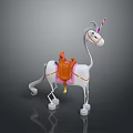 Cute Toy Unicorn Figure With White Body Orange Saddle Pink Decoration And Colorful Striped Horn