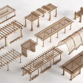 Multiple Wooden Pergola Models Featuring Various Architectural Designs And Structures