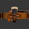 Classical Brown Wooden Violin with String Details and Elegant Design 3d model