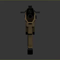 Futuristic Tactical Rifle With Tan And Black Finish Metallic Body And Ergonomic Grip