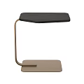 Modern Minimalist Side Table With Black Tabletop And Golden Metal Stand Square Base