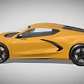 Yellow Sports Car With Sleek Exterior Sharp Headlights And Black Wheels
