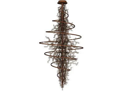 Elegant Spiral Design Crystal Chandelier With Metal Frame And Hanging Crystals 3d model