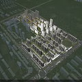 Aerial View Planning of Modern Urban Residential Area With High Rise Buildings And Green Spaces