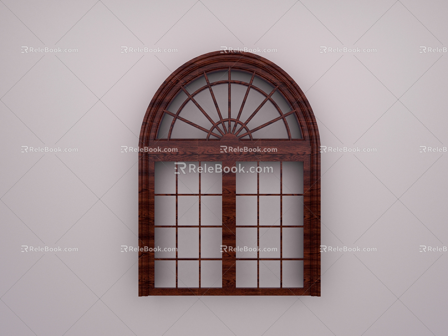 American style villa arched window wooden casement window custom American style floor-to-ceiling window European style pastoral casement window 3d model