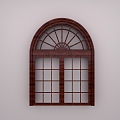 American style villa arched window wooden casement window custom American style floor-to-ceiling window European style pastoral casement window 3d model