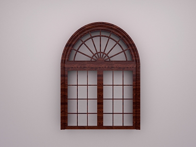 American style villa arched window wooden casement window custom American style floor-to-ceiling window European style pastoral casement window 3d model