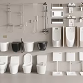Multiple Modern Toilet Designs Featuring Wall Mounted Floor Standing And Various Styles 3d model
