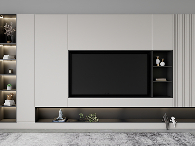 Modern TV background wall Simple TV background wall model