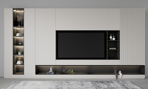 Modern TV background wall Simple TV background wall 3d model